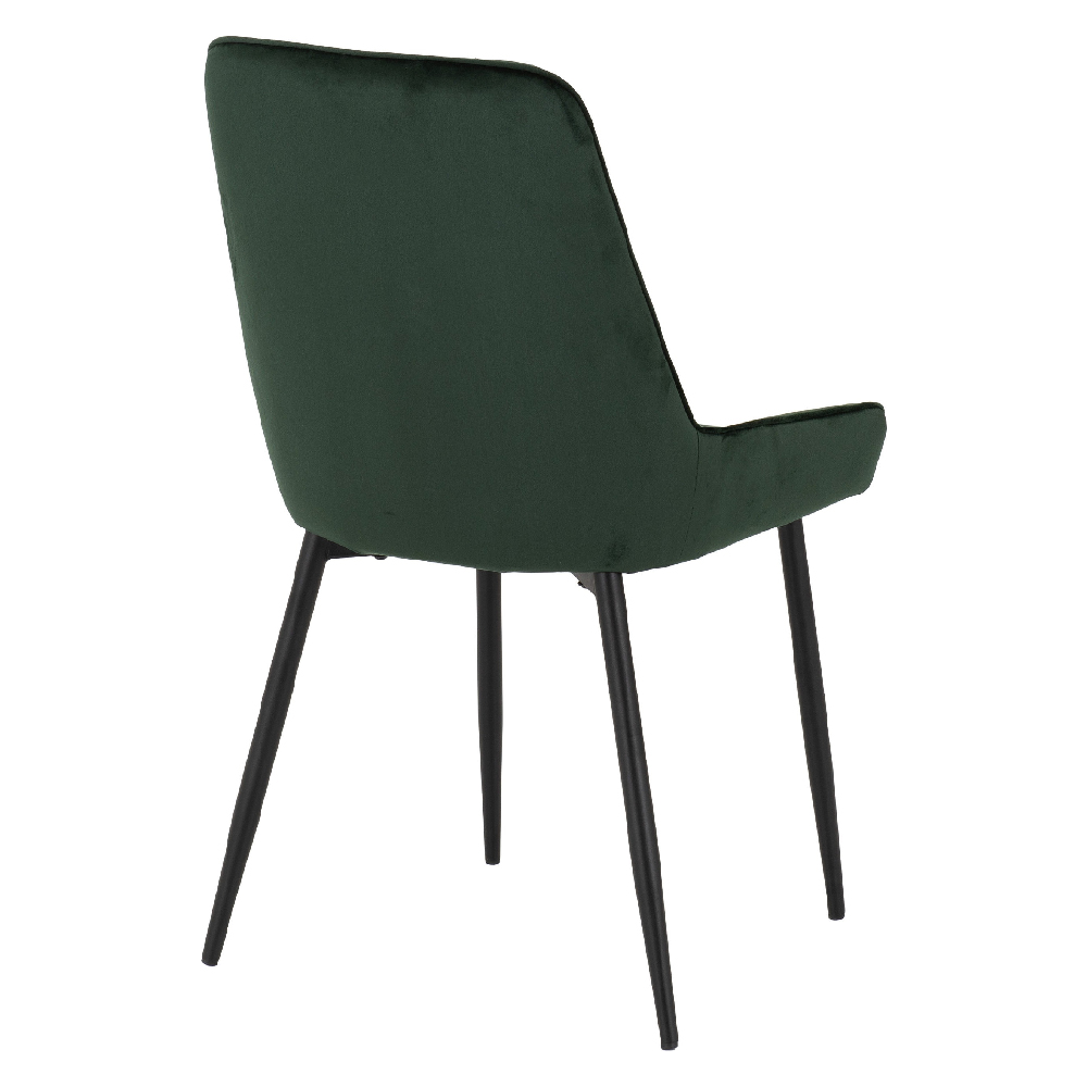 Alsip Concrete Effect Dining Table With 4 Green Velvet Chairs