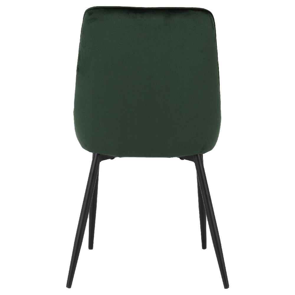 Alsip Concrete Effect Dining Table With 4 Green Velvet Chairs