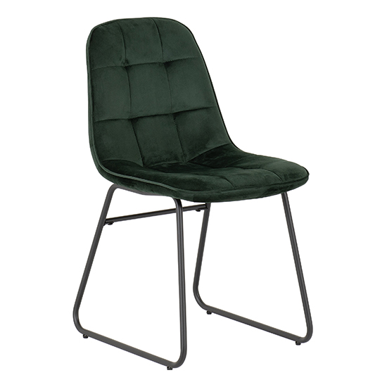 Alsip Dining Table In Medium Oak With 4 Lyster Green Chairs