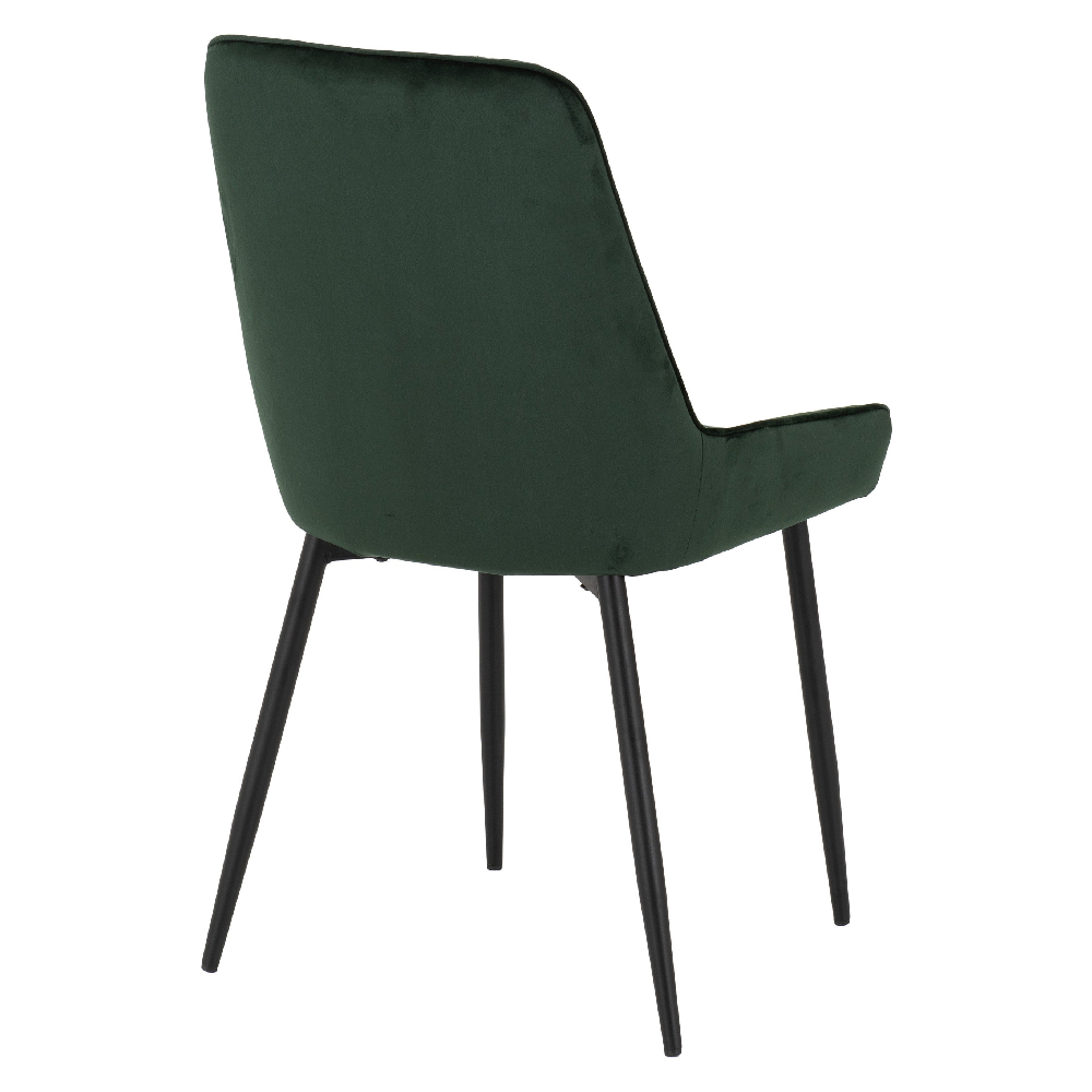 Alsip Oak Wooden Dining Table With 4 Green Velvet Chairs