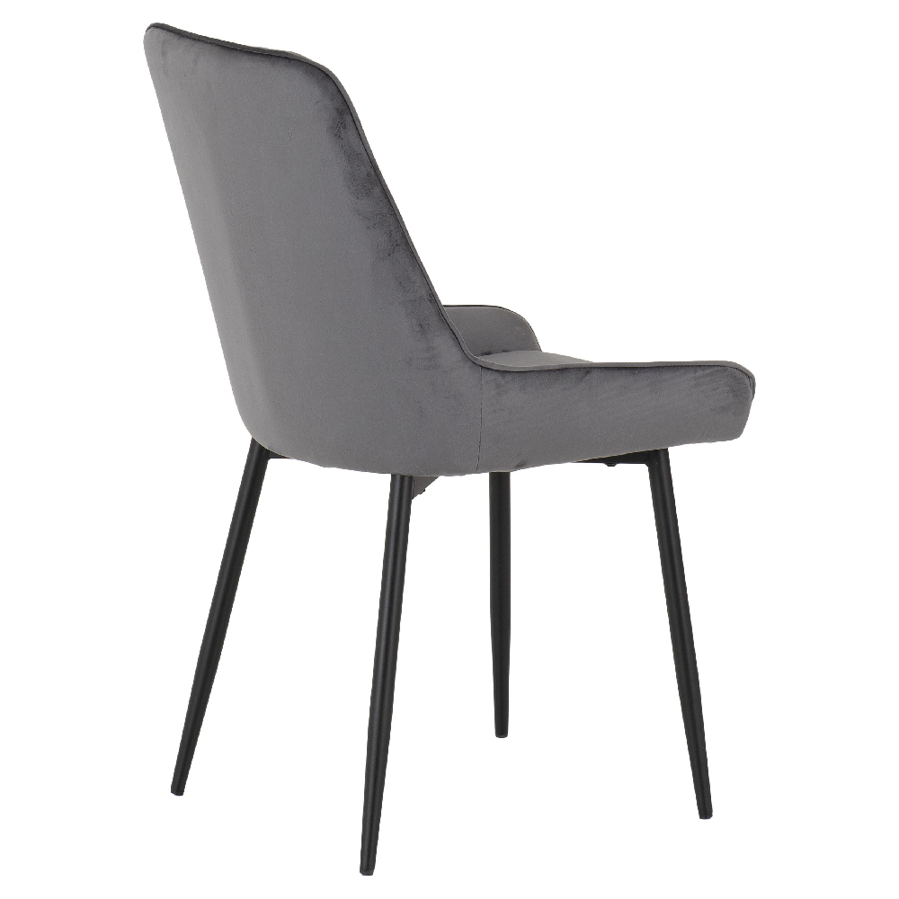 Alsip Round Concrete Dining Table With 4 Avah Grey Chairs