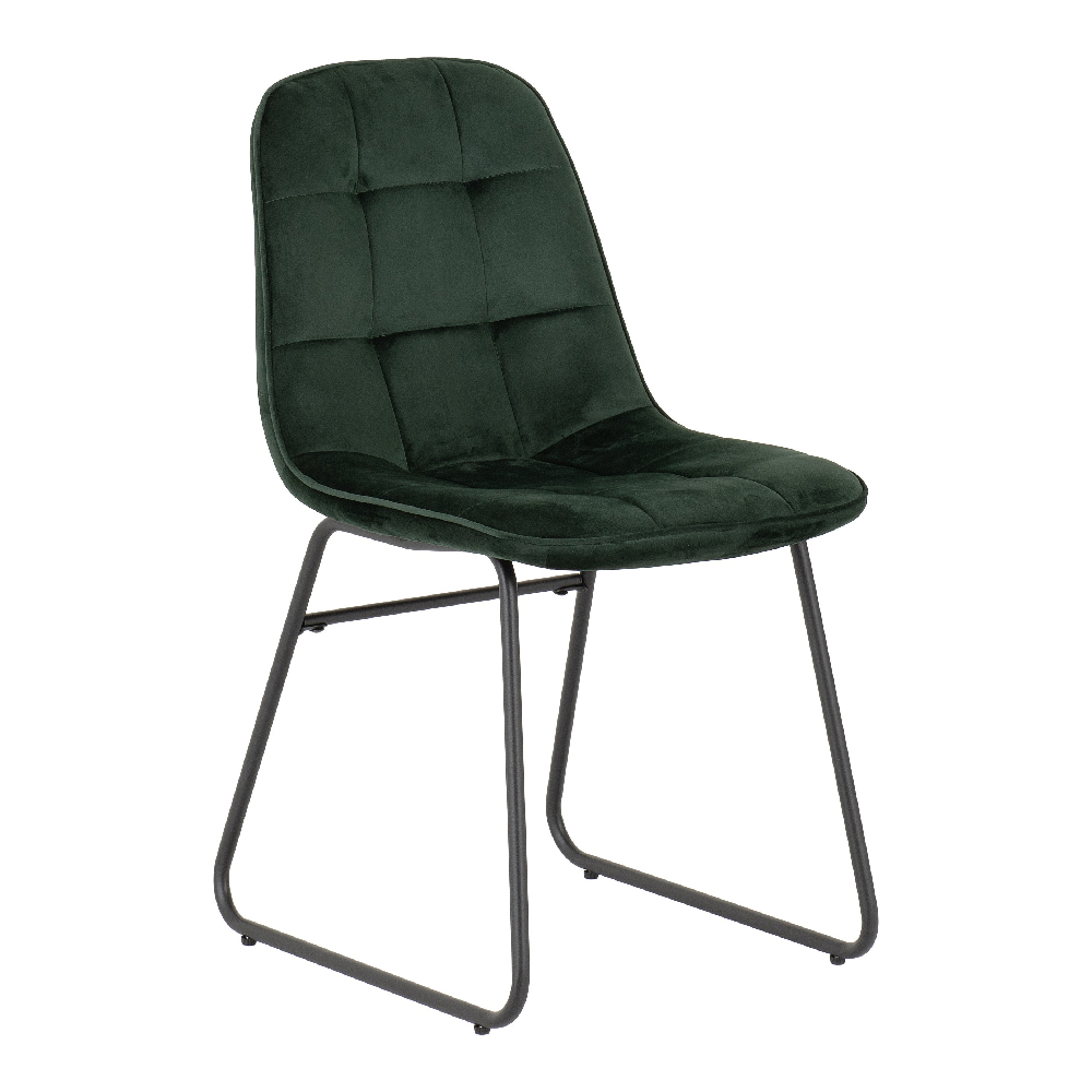 Alsip Round Concrete Dining Table With 4 Lyster Green Chairs