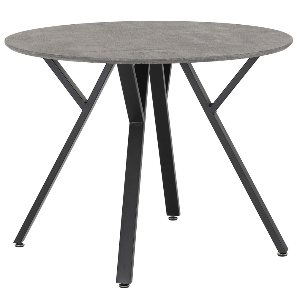 Alsip Wooden Dining Table with 4 Chairs in Concrete Effect