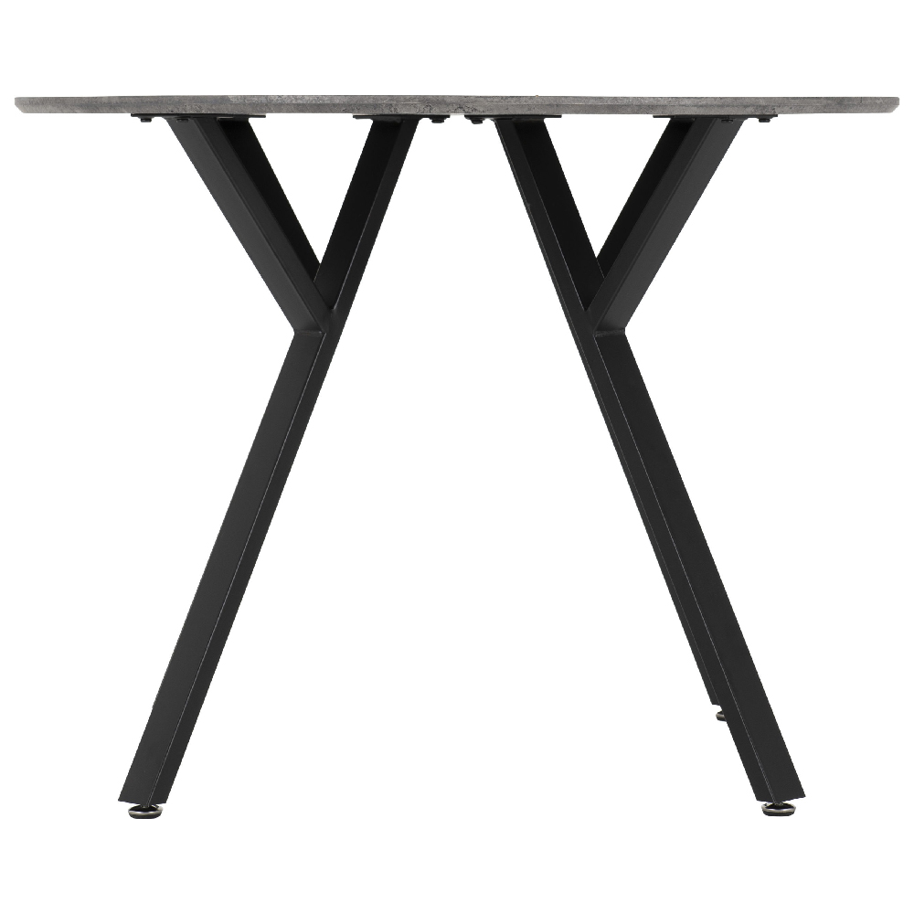 Alsip Wooden Dining Table Round In Concrete Effect