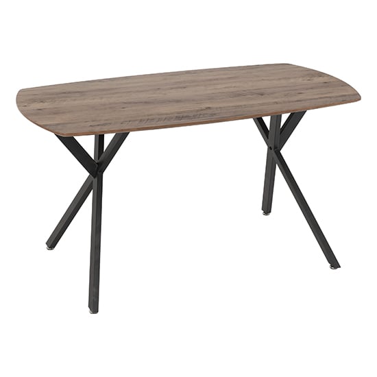 Product photograph of Alsip Wooden Dining Table In Medium Oak Effect And Black from Furniture in Fashion