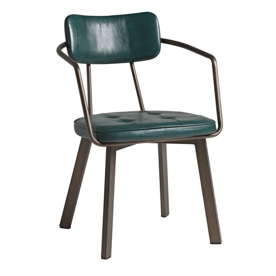 Alstan Faux Leather Armchair In Vintage Teal