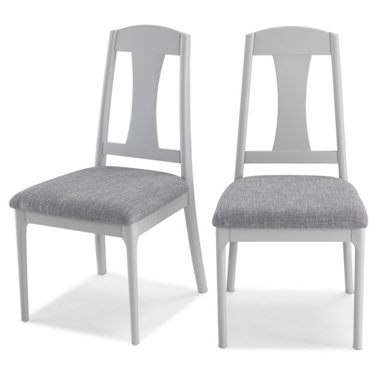 Hematic Grey Fabric Padded Dining Chairs In A Pair Furniture in Fashion
