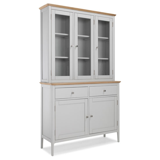 Read more about Hematic wooden display cabinet in solid oak and grey