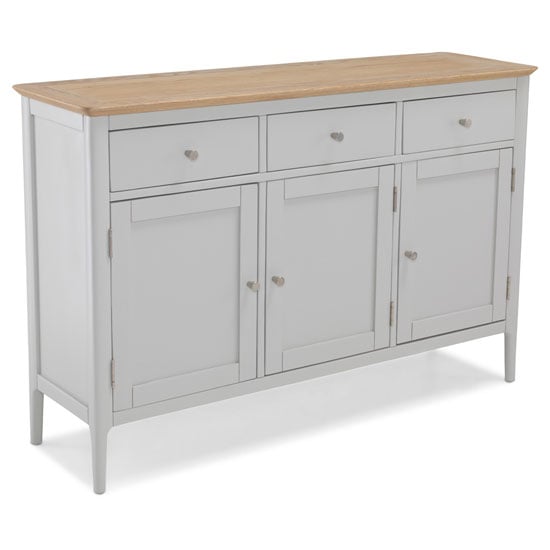 Read more about Hematic wooden large sideboard in solid oak and grey