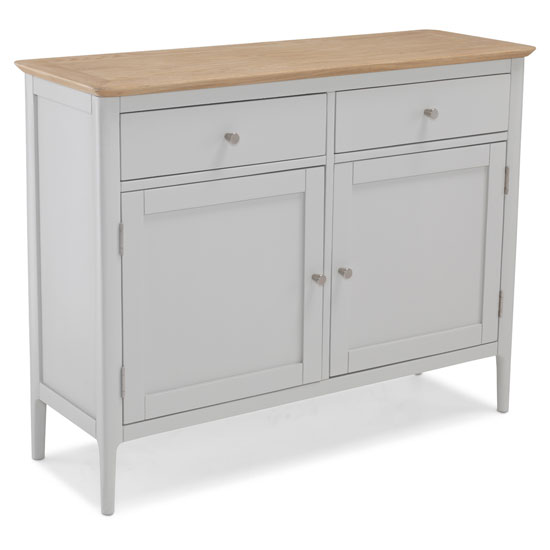 Read more about Hematic wooden medium sideboard in solid oak and grey
