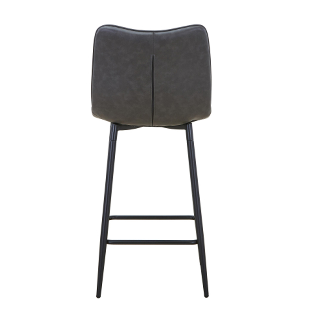 Alston Grey Leather Effect Bar Stools in Pair