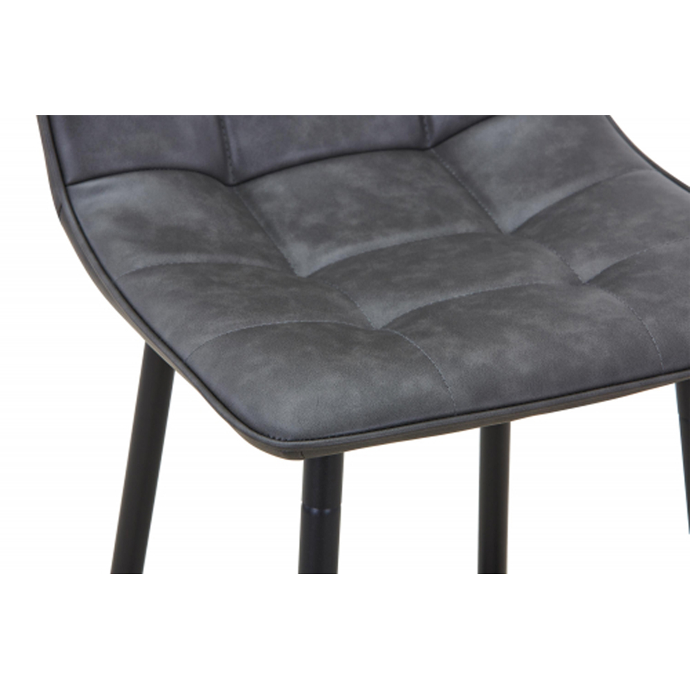 Alston Grey Leather Effect Bar Stools in Pair