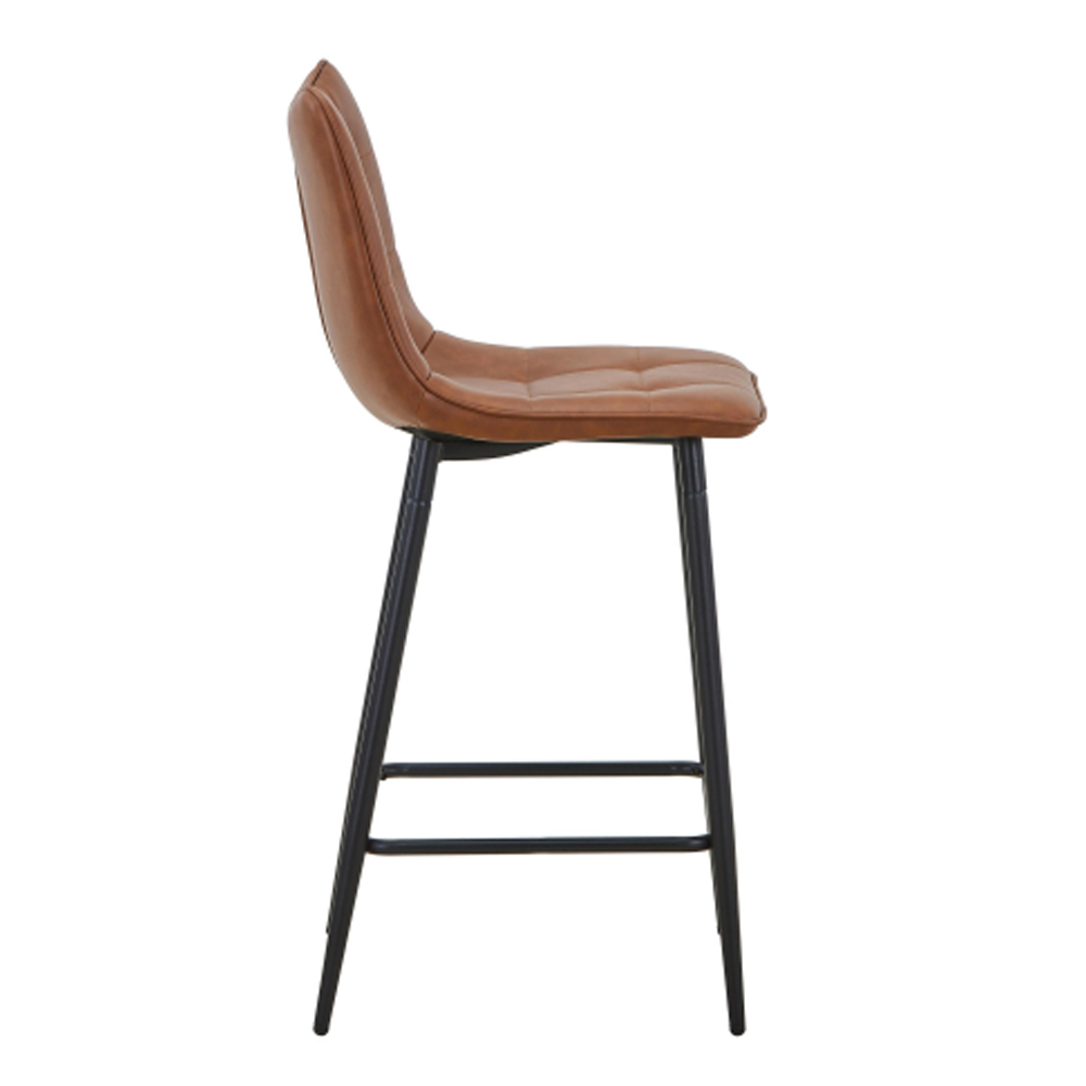 Alston Tuscan Tan Leather Effect Bar Stools in Pair