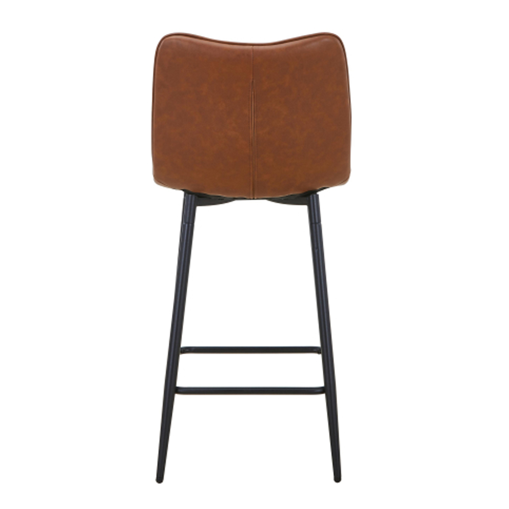Alston Tuscan Tan Leather Effect Bar Stools in Pair