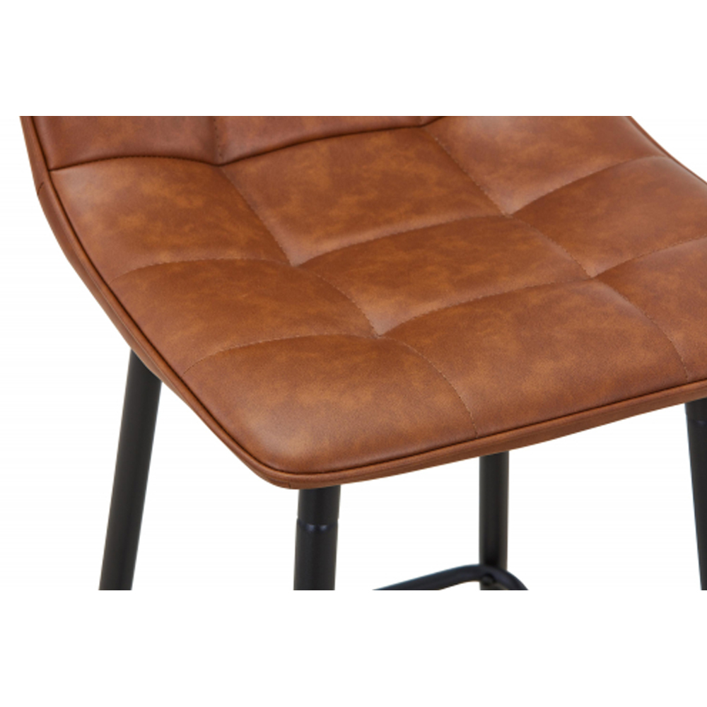 Alston Tuscan Tan Leather Effect Bar Stools in Pair