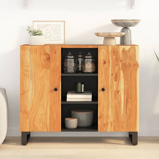 Product photograph of Alta Acacia Solid Wood Sideboard With 2 Doors In Brown from Furniture in Fashion