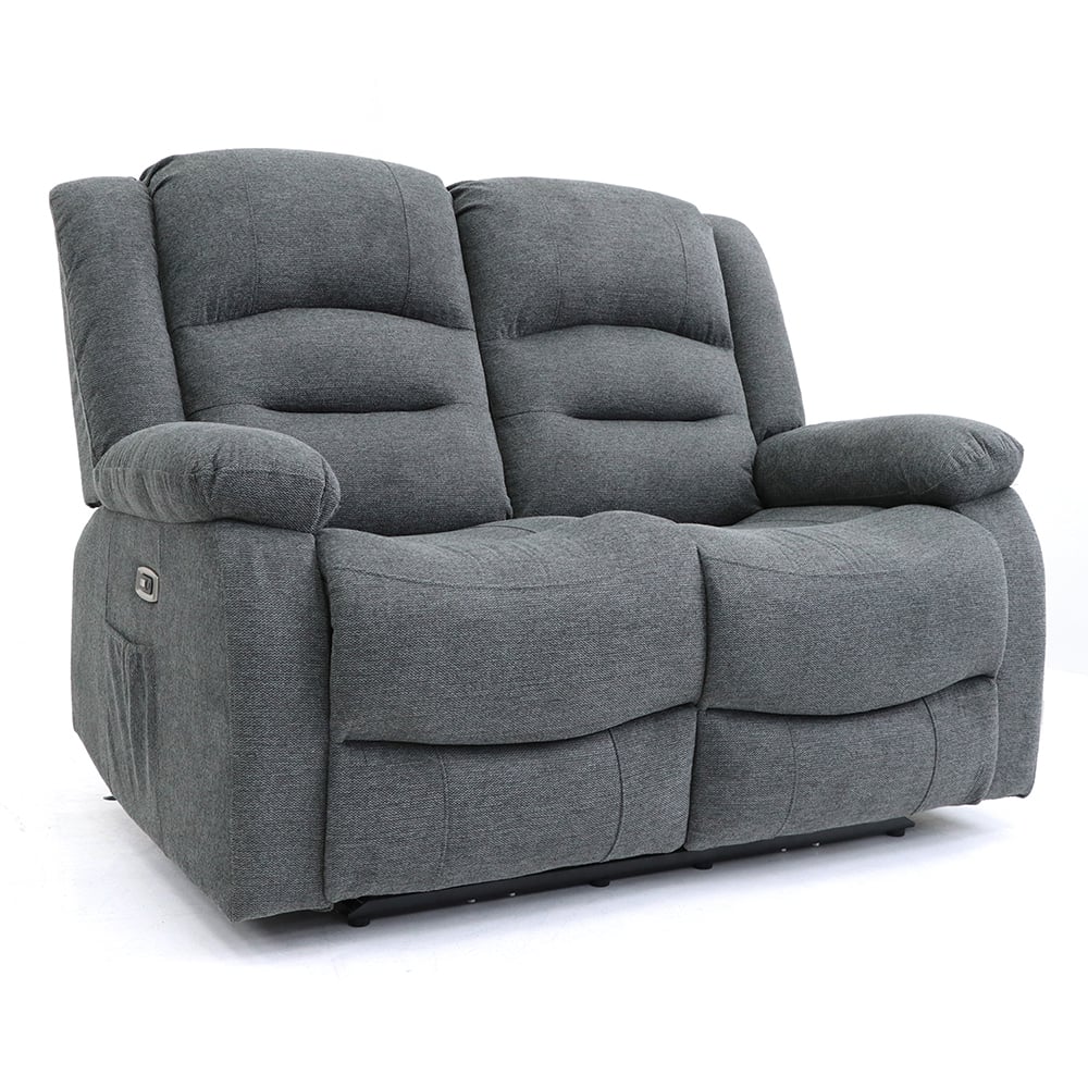 Alta Fabric Electric Recliner 2 Seater Sofa In Graphite