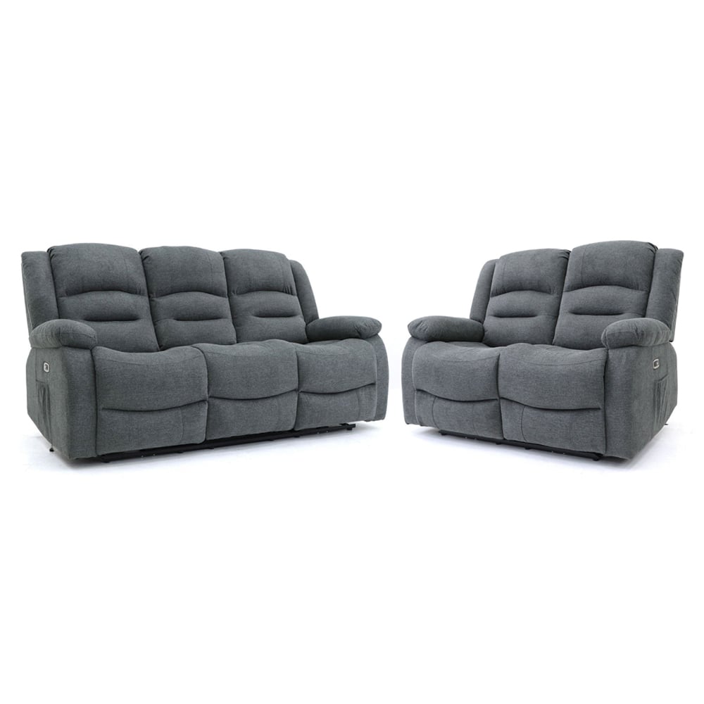 Read more about Alta fabric electric recliner 3+2 seater sofa set in graphite