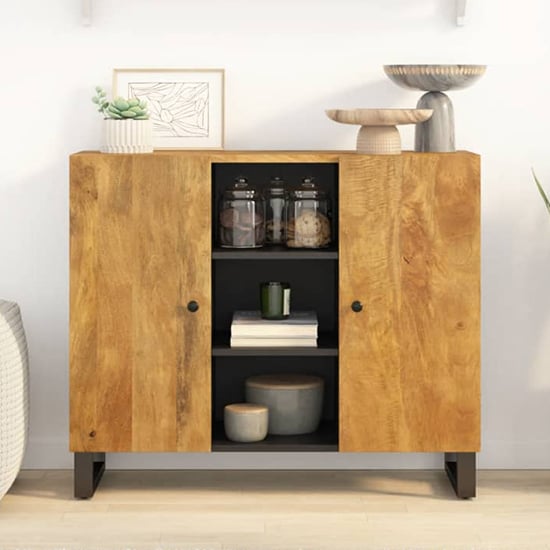 Product photograph of Alta Mango Solid Wood Sideboard With 2 Doors In Honey Brown from Furniture in Fashion