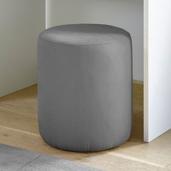 Altair Fabric Pouffe In Grey