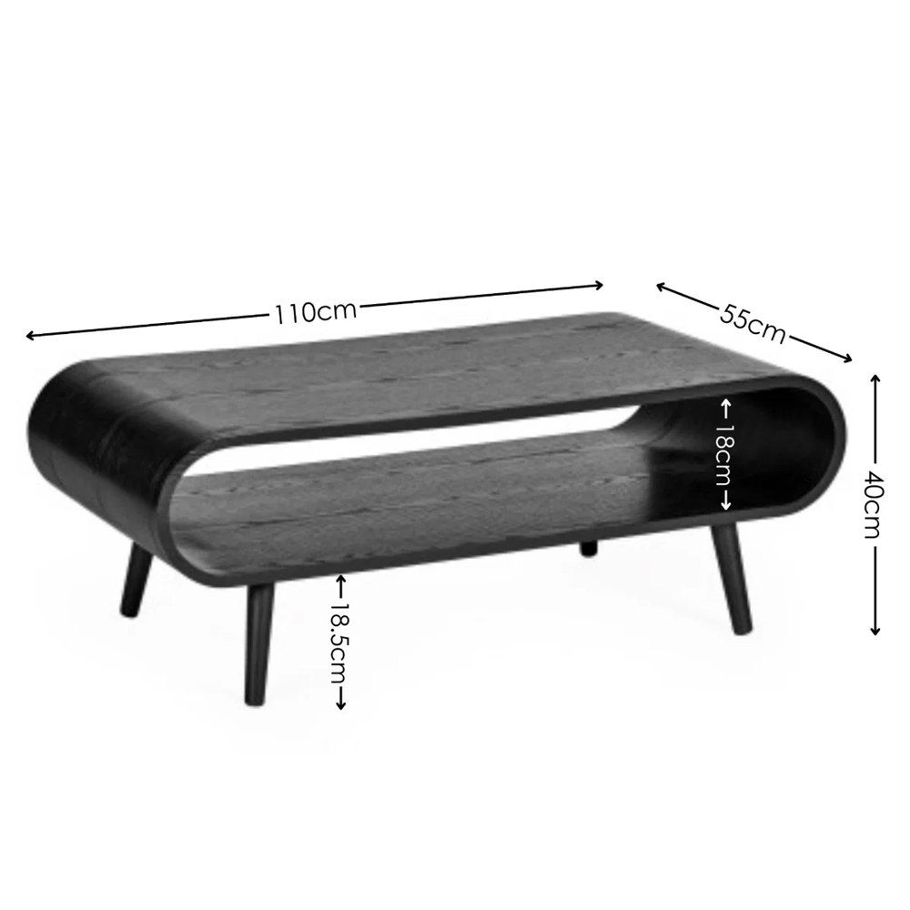 Altair Wooden Coffee Table in Black Ash