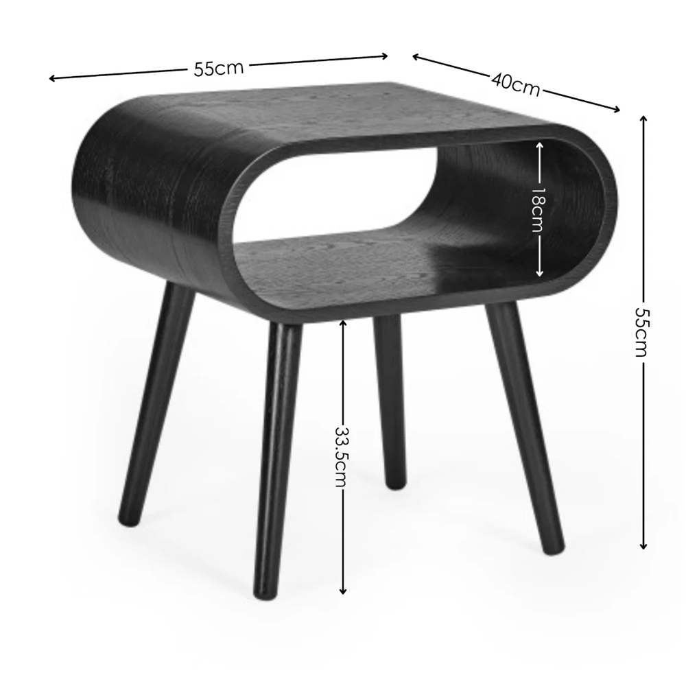 Altair Wooden Side Table in Black Ash