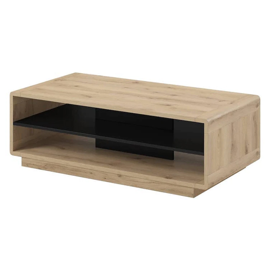 Altea Wooden Coffee Table In Torus Oak With Undershelf