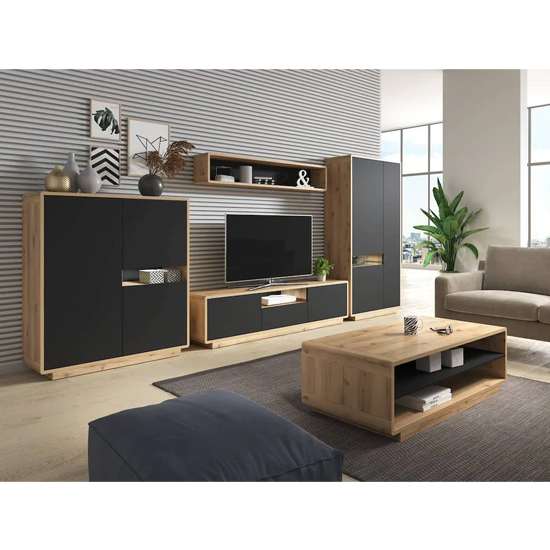 Altea Wooden Coffee Table In Torus Oak With Undershelf