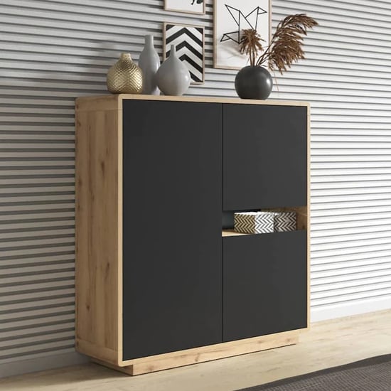 Read more about Altea wooden sideboard with 3 doors in torus oak and led