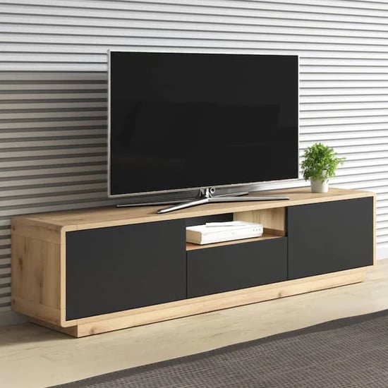 Read more about Altea wooden tv stand 2 doors 1 drawer in torus oak with led