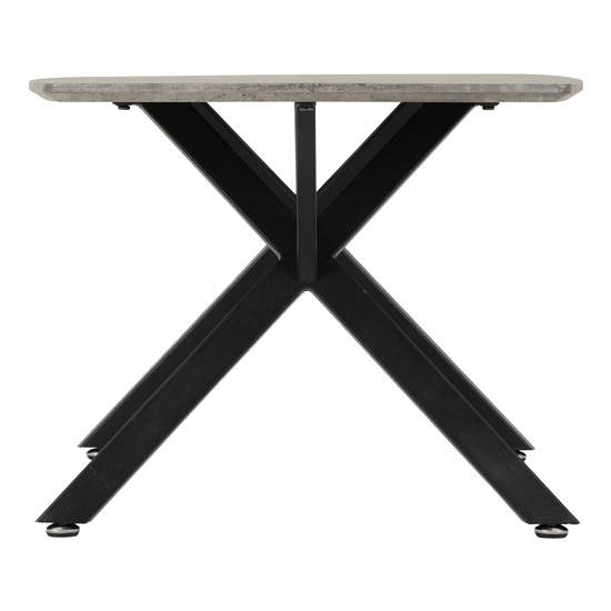 Alsip Oval Coffee Table In Concrete Effect And Black