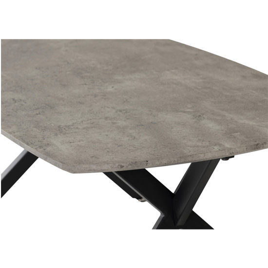 Alsip Oval Coffee Table In Concrete Effect And Black