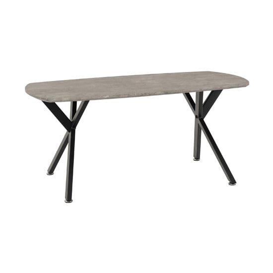 Product photograph of Alsip Oval Coffee Table In Concrete Effect And Black from Furniture in Fashion