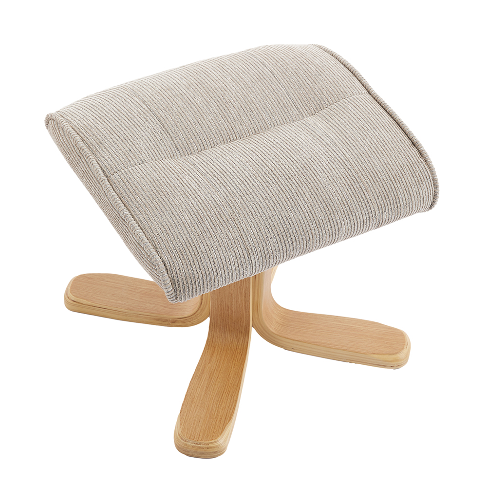 Althar Fabric Swivel Recliner Chair with Footstool in Camel