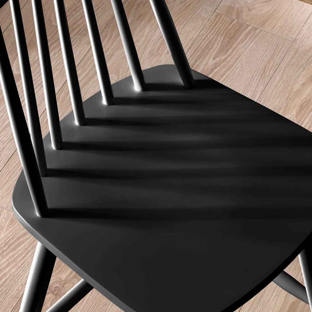Althea Black Wooden Bar Stools in Pair