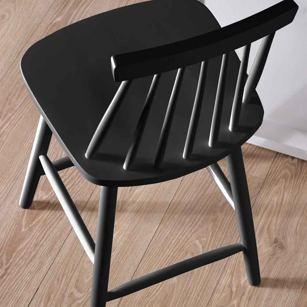 Althea Black Wooden Bar Stools in Pair