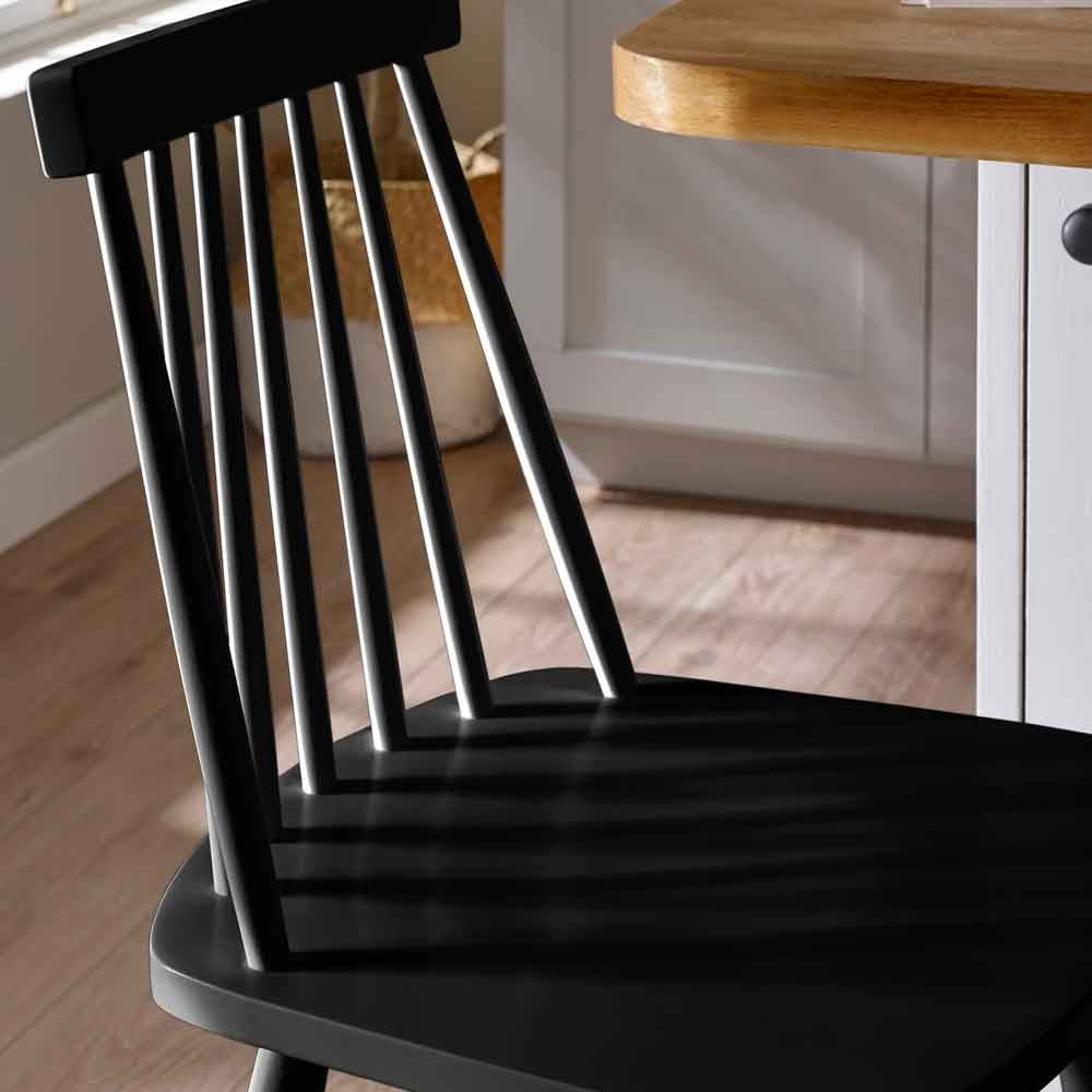 Althea Black Wooden Bar Stools in Pair