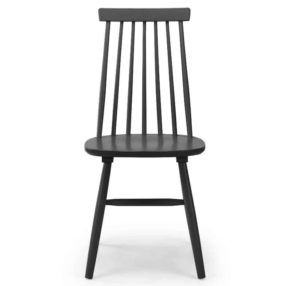 Althea Black Wooden Dining Chairs in Pair
