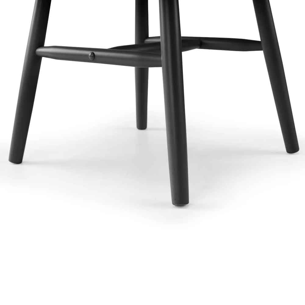 Althea Black Wooden Dining Chairs in Pair