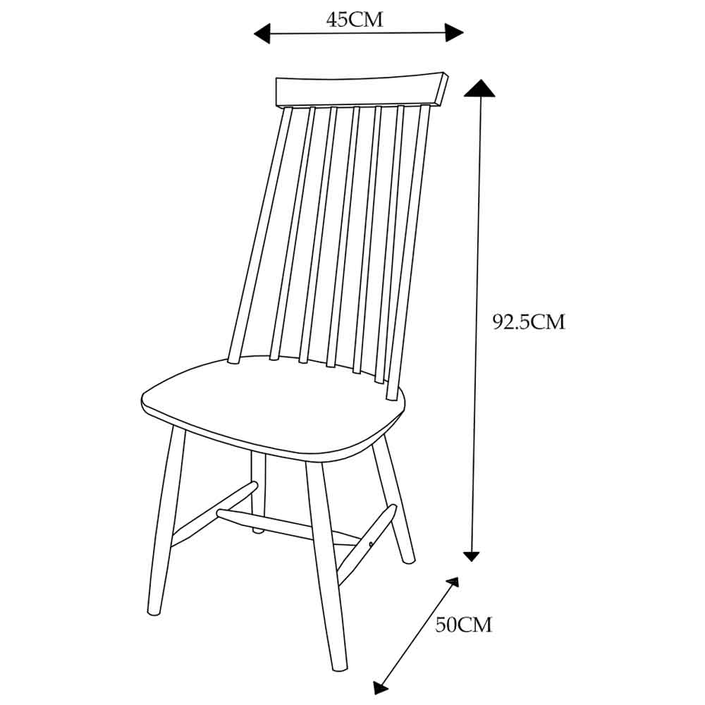 Althea Black Wooden Dining Chairs in Pair