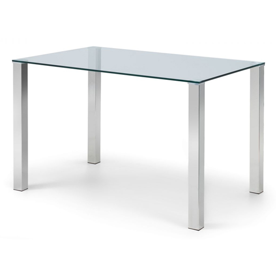 Edith Clear Glass Dining Table With 4 Cadewyn Grey Chairs_2