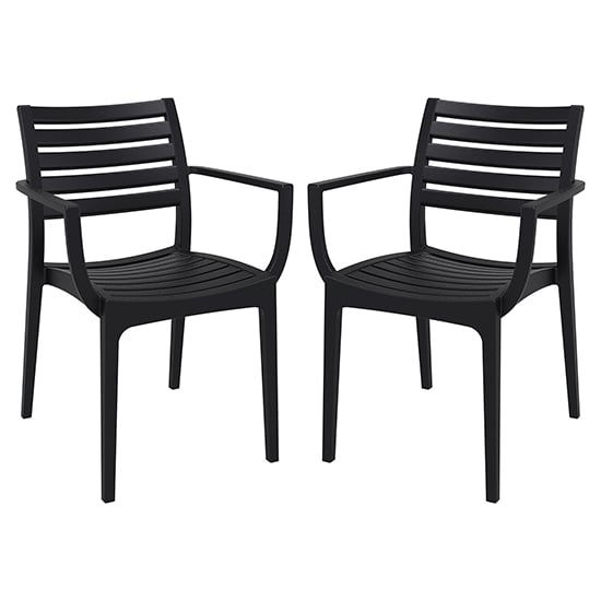 Alto Black Polypropylene Dining Chairs In Pair