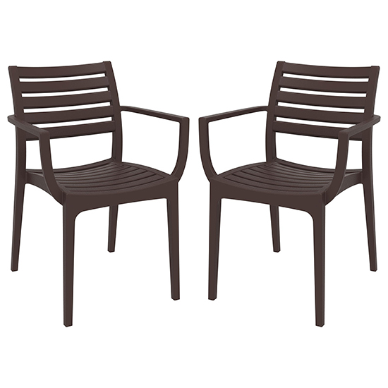 Alto Brown Polypropylene Dining Chairs In Pair