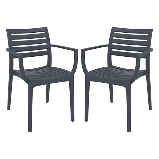 Alto Dark Grey Polypropylene Dining Chairs In Pair