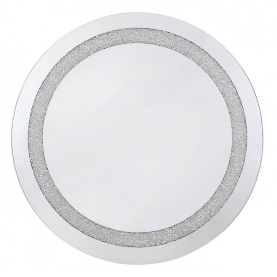 Product photograph of Alto Diamond Crush Wall Mirror Round In Silver Wooden Frame from Furniture in Fashion