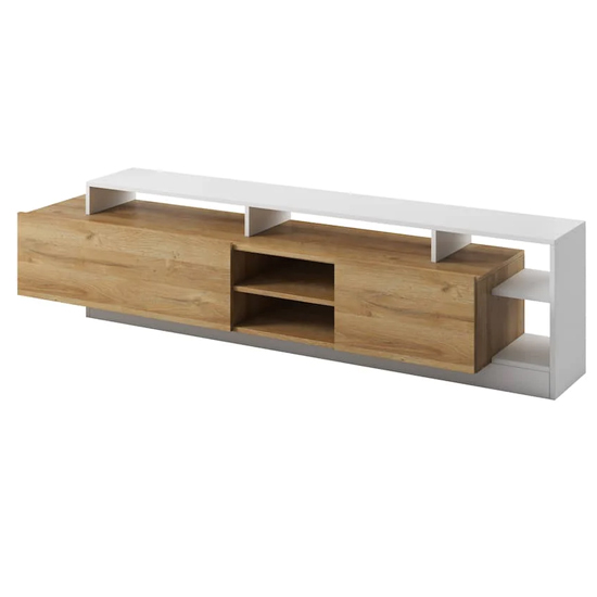 Alto Entertainment Unit In Grandson Oak And White With LED