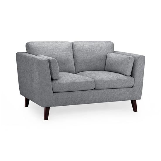 Alto Fabric 2 Seater Sofa In Grey With Wooden Legs