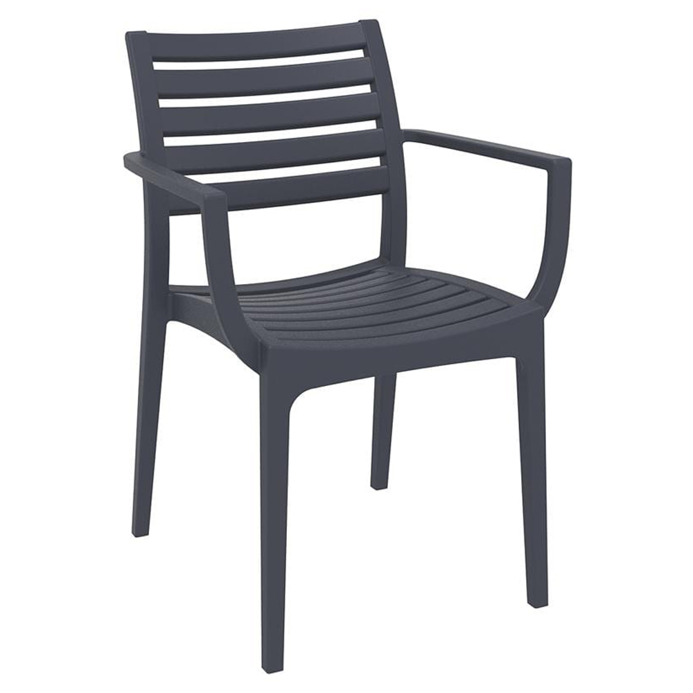 alto polypropylene outdoor armchair in dark grey