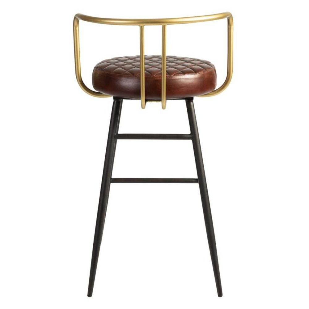 Avondale Red Leather Bar Stools With Metal Legs In Pair