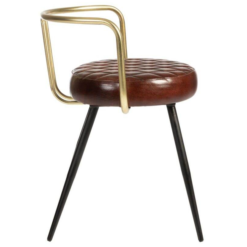 Avondale Red Leather Stools With Metal Legs In Pair